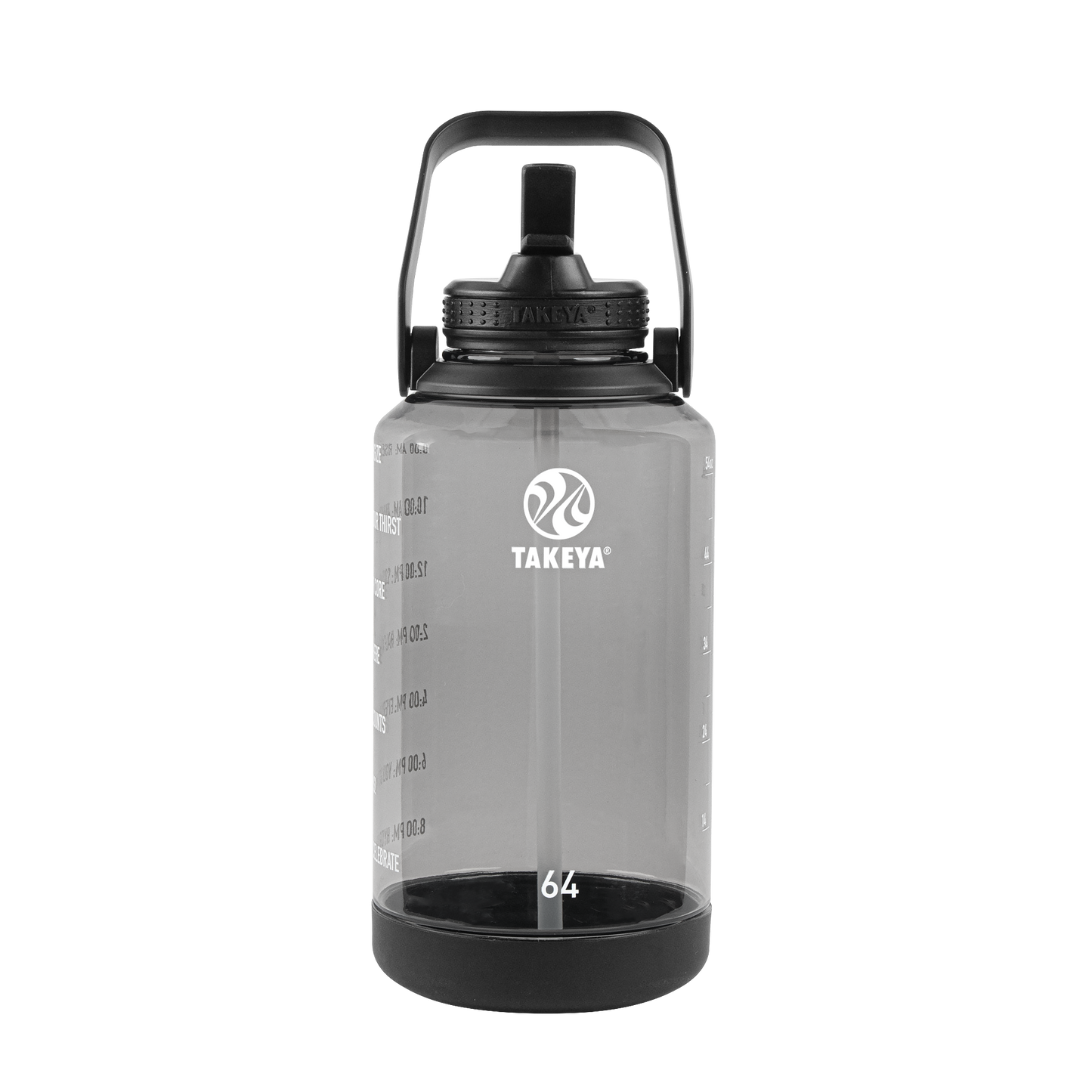 tritan-motivational-water-bottle-with-straw-lid-a2 54145-Tritan-Straw-Motivational-64-StormyBlack-front.png